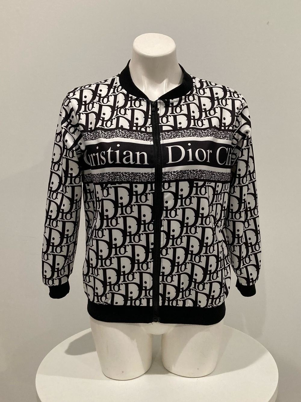 NEW CD Fashion Logo Black White Zip Up Track Jacket M - Picture 3 of 10